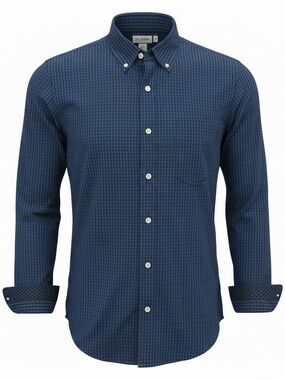 J. Crew Men's Dark Blue Textured Button-Down Shirt